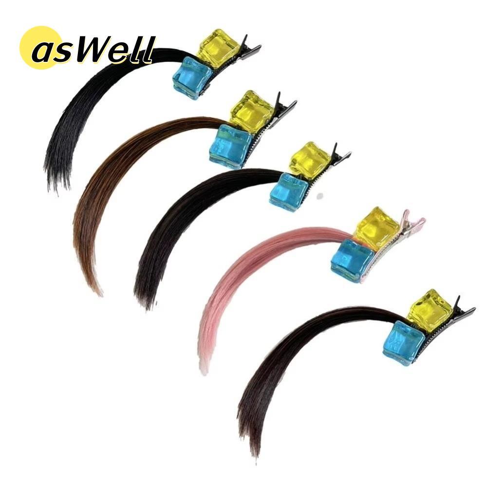 ASWELL Tóc giả kẹp anime thời trang, ngọt ngào dễ thương cho bé gái