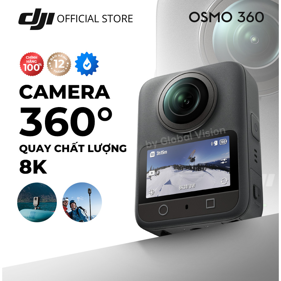Camera hành động DJI Osmo 360 cảm biến 1/1.1 inch, quay video 360 độ đột phá chuẩn 8K (DJI O360)