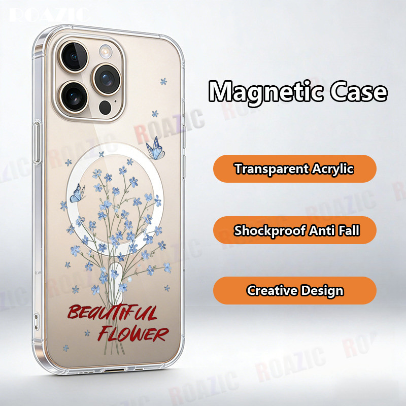 Ốp Điện Thoại Trong Suốt Acrylic Từ Tính Tương Thích Cho Samsung Galaxy A17 A16 A15 A14 LTE 4G 5G Th