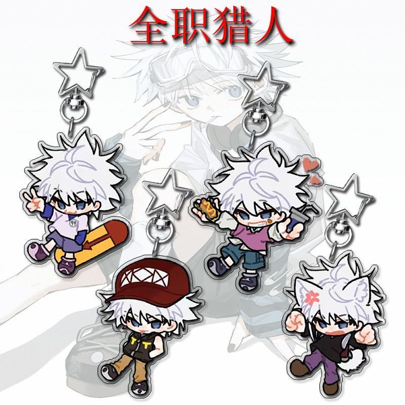 HUNTER×HUNTER Anime KeyChain GON·FREECSS Kurapika Killua Men Key Chain for Women Cartoon Figure Acry