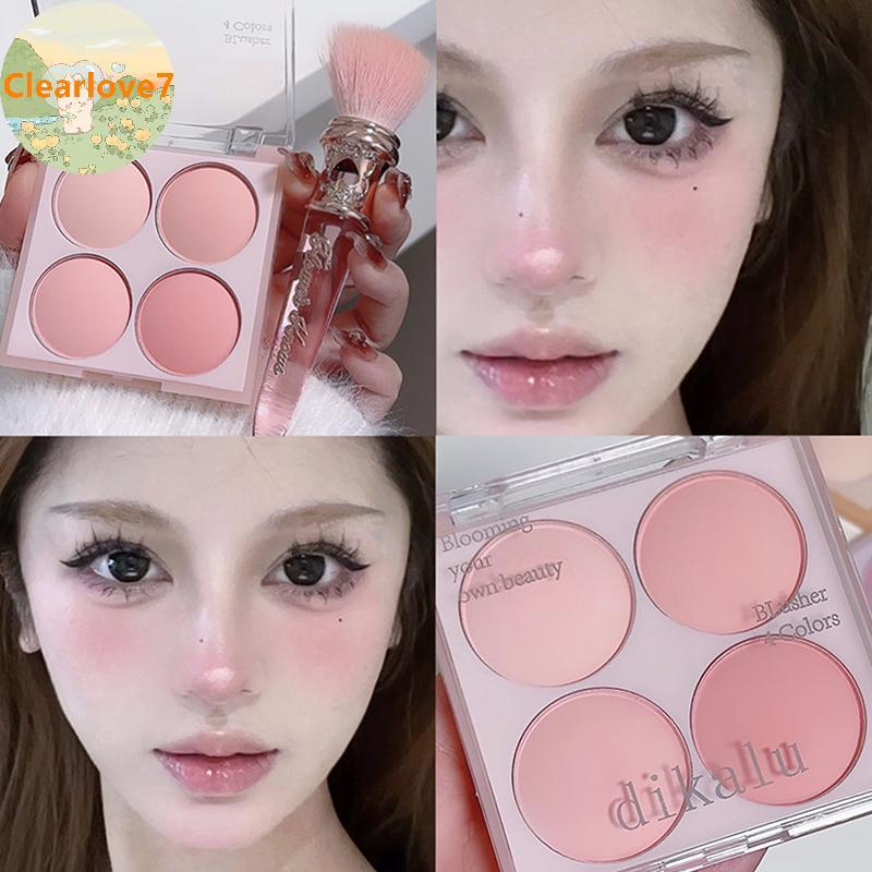 Clearlove 4 Màu Matte Blush Powder Set - Sweet Warm Tone Face Makeup Cheek Brightener Cosmetic Illum