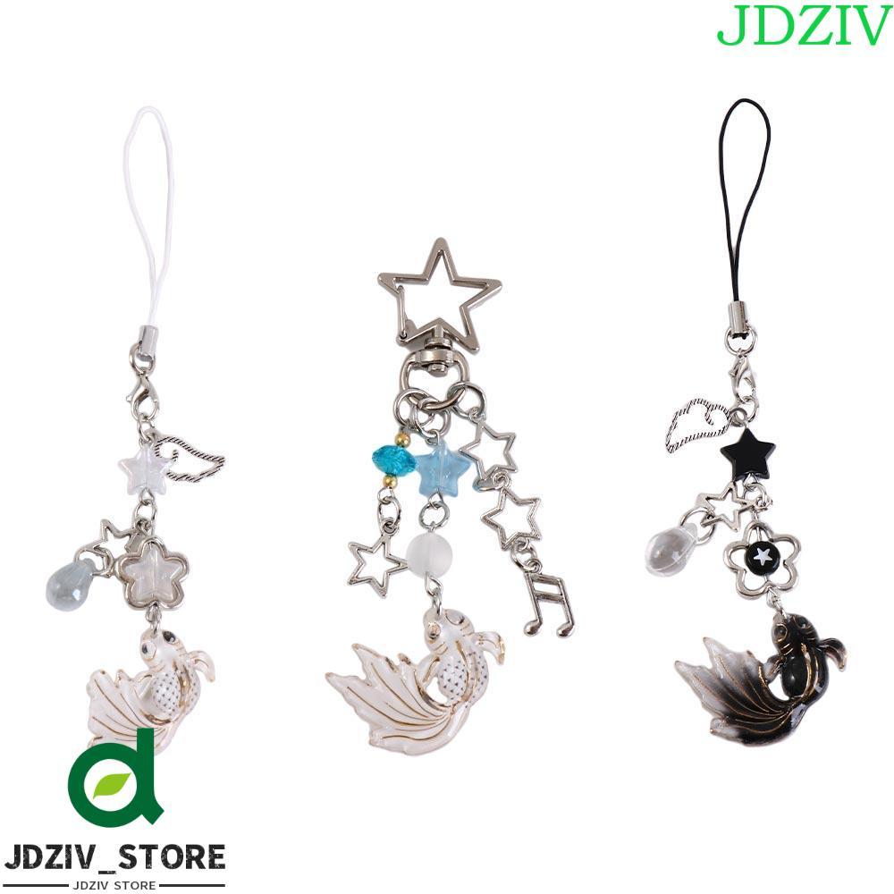 JENNIFERDZ Koi Star Bead Chain, Spice Girl Style Handmade Y2k Key Chains, Kawaii Sea Theme Little Fi