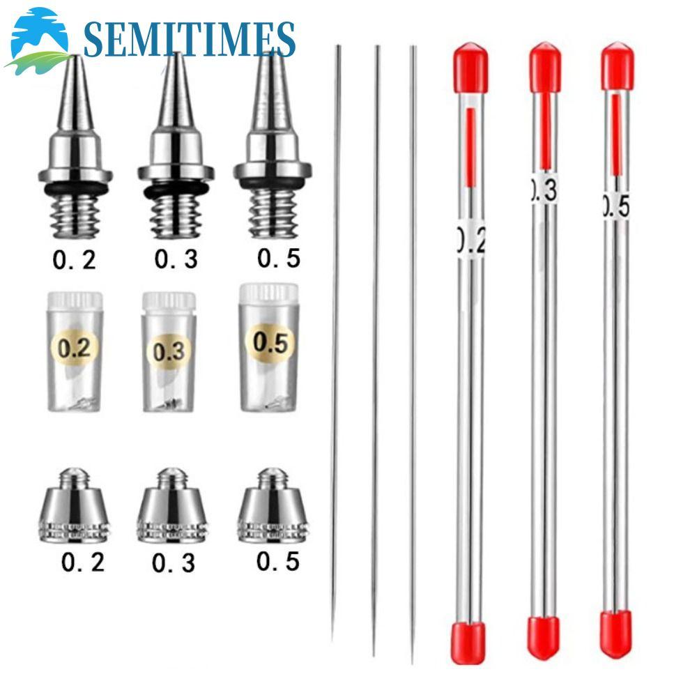 LUNAEDGE Airbrush Vòi phun 0,2mm / 0,3mm / 0,5mm Phụ kiện phun cho Airbrush Nắp phun sơn Công cụ phu