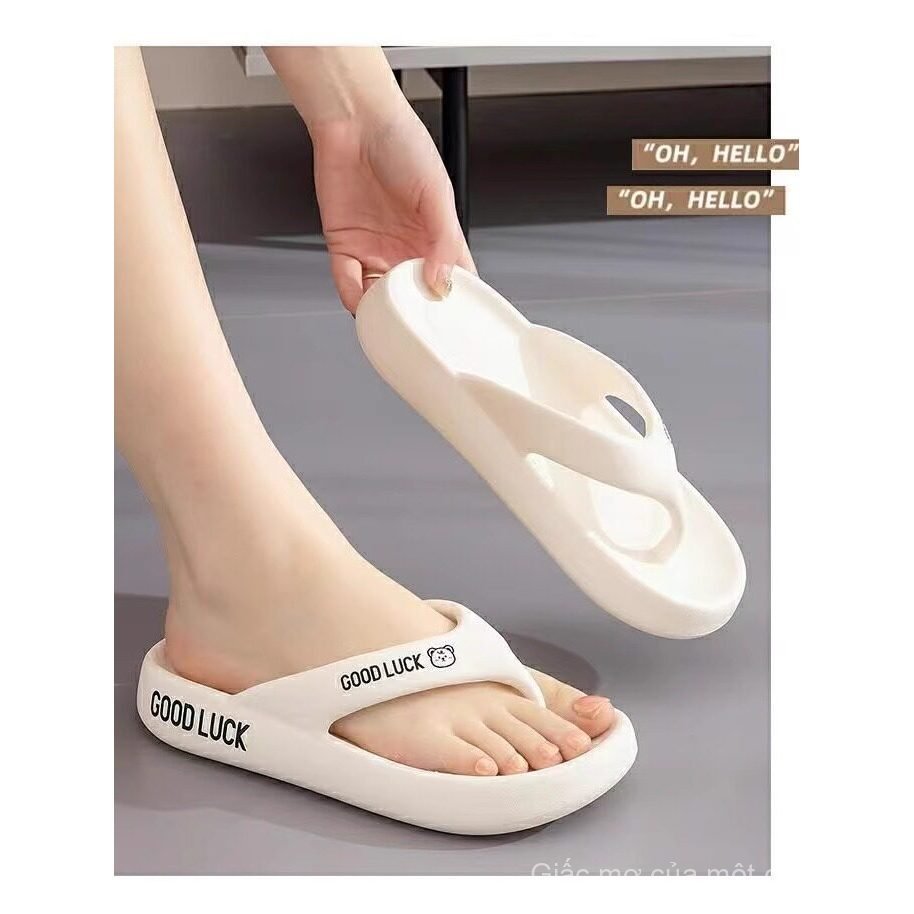 Phổ Biến Mùa Hè Phong Cách Mới Nữ Ngoài Trời Mặc Nền Tảng EVA Đế Chống Trơn Trượt Flip-flop Đế Mềm F