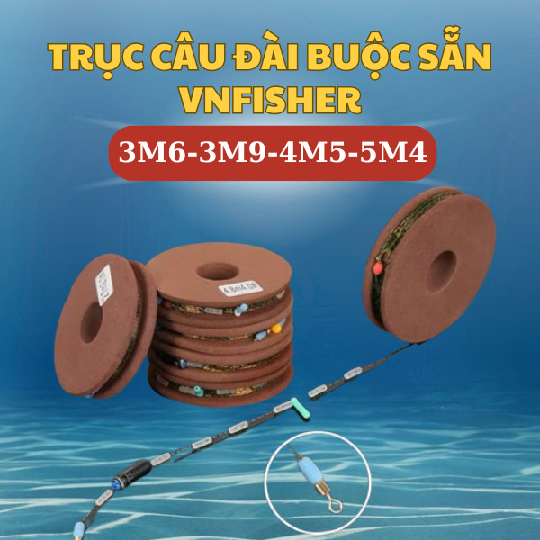 Dây trục nâu câu đài buộc sẵn có size 3m6, 3m9, 4m5, 5m4