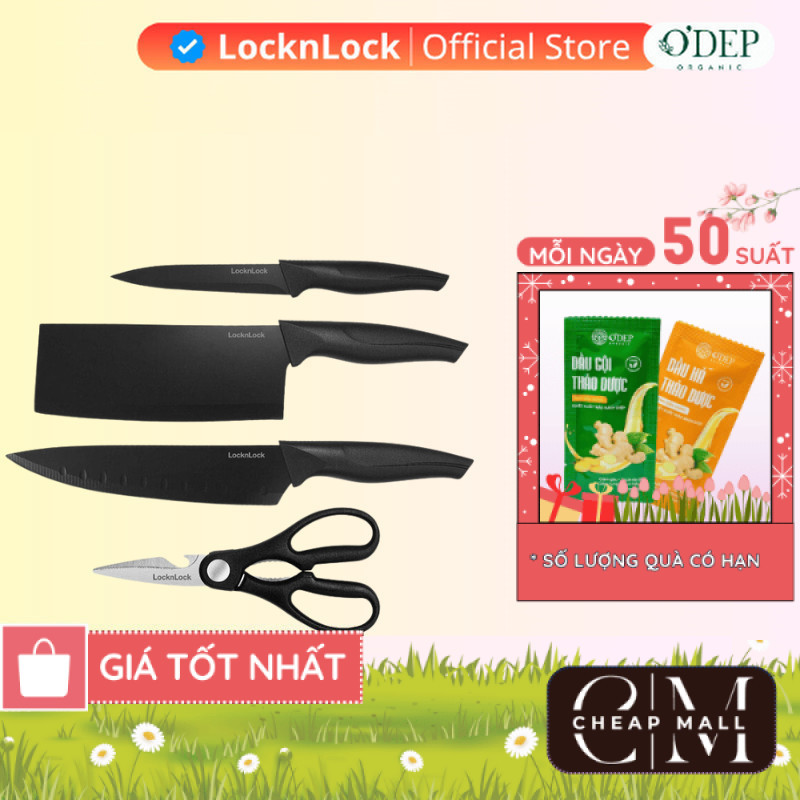 Vĩ dao nhà bếp 4 món màu đen LocknLock Chính hãng CKK106S4 - CHEAP CMO