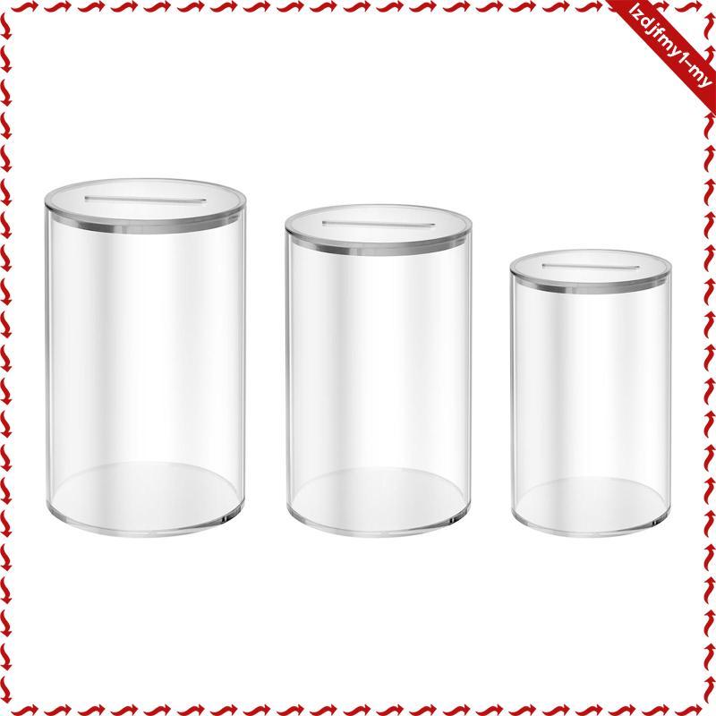 [leipupa] Hộp tiết kiệm tiền Acrylic Hộp đựng tiền tròn Nồi tiết kiệm chắc chắn Bình tiết kiệm trong