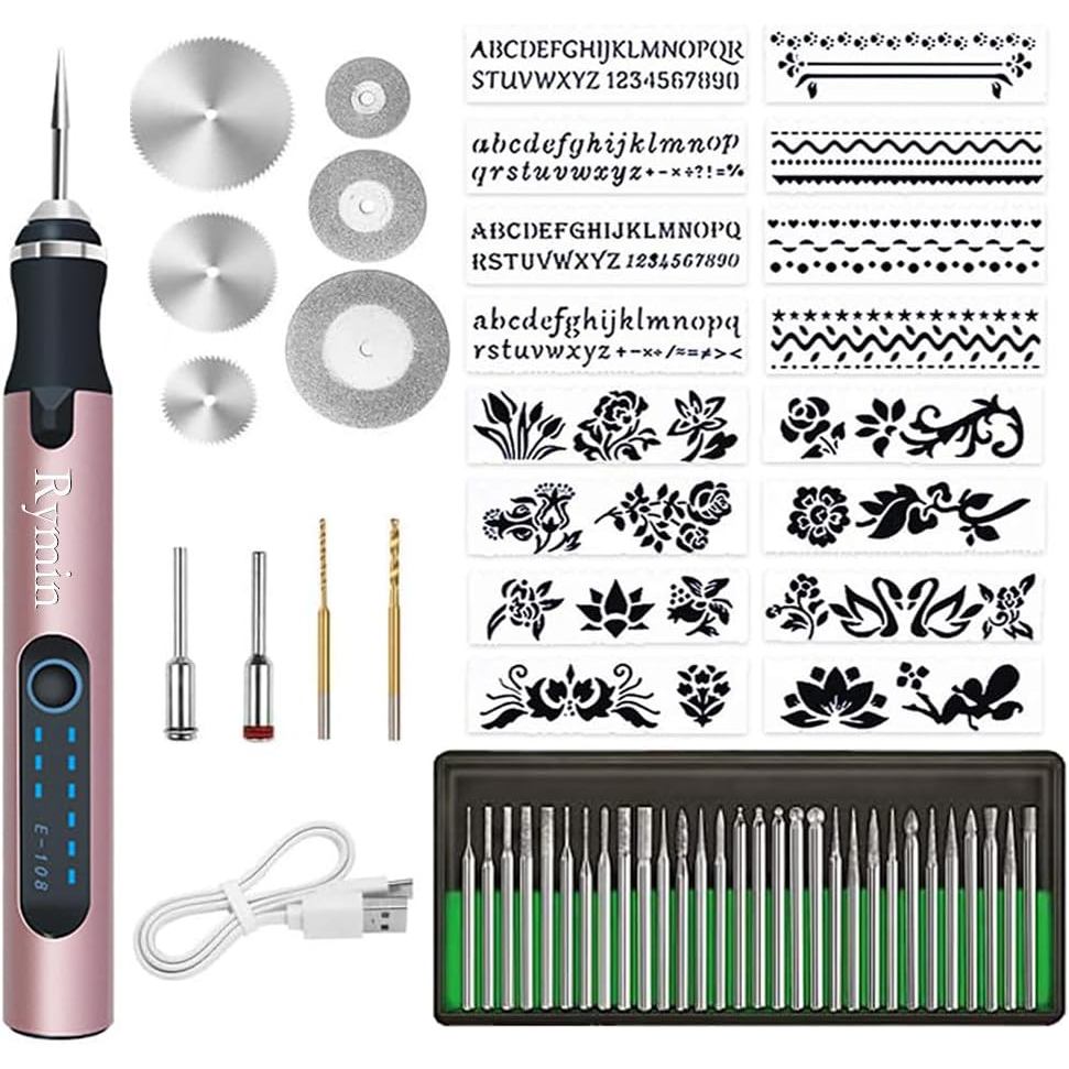 Rymin Sạc Không Dây Điện Micro Khắc Bút DIY Vibro Khắc Bộ Dụng Cụ Cho Kim Loại Thủy Tinh Gốm Nhựa Gỗ