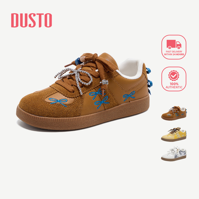 DUSTO Forrest Gump Giày Ngón Tròn Nơ Hạt Giày DW26Q7701A