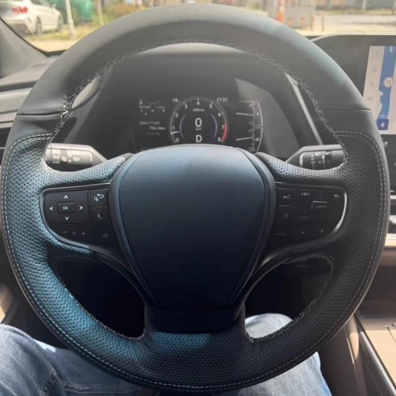 Tùy Chỉnh Khâu Tay Màu Đen Da Thật Chính Hãng Bọc Vô Lăng Ô Tô Dành Cho Xe Lexus ES ES200 ES300 NX N