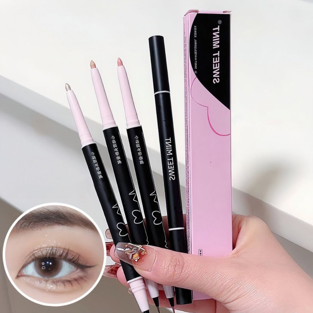 Bút kẻ bọng mắt 2 đầu Vẽ nhũ mắt bắt sáng hightlight siêu tự nhiên Nằm Silkworm Bút-LPERM