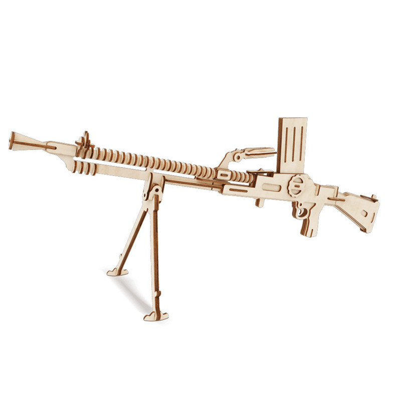 Mô Phỏng Bằng Gỗ Mô Hình Quân Sự Trẻ Em Lắp Ráp Giáo Dục Bằng Gỗ 3d Ba Chiều Xếp Hình Tiểu Liên Súng