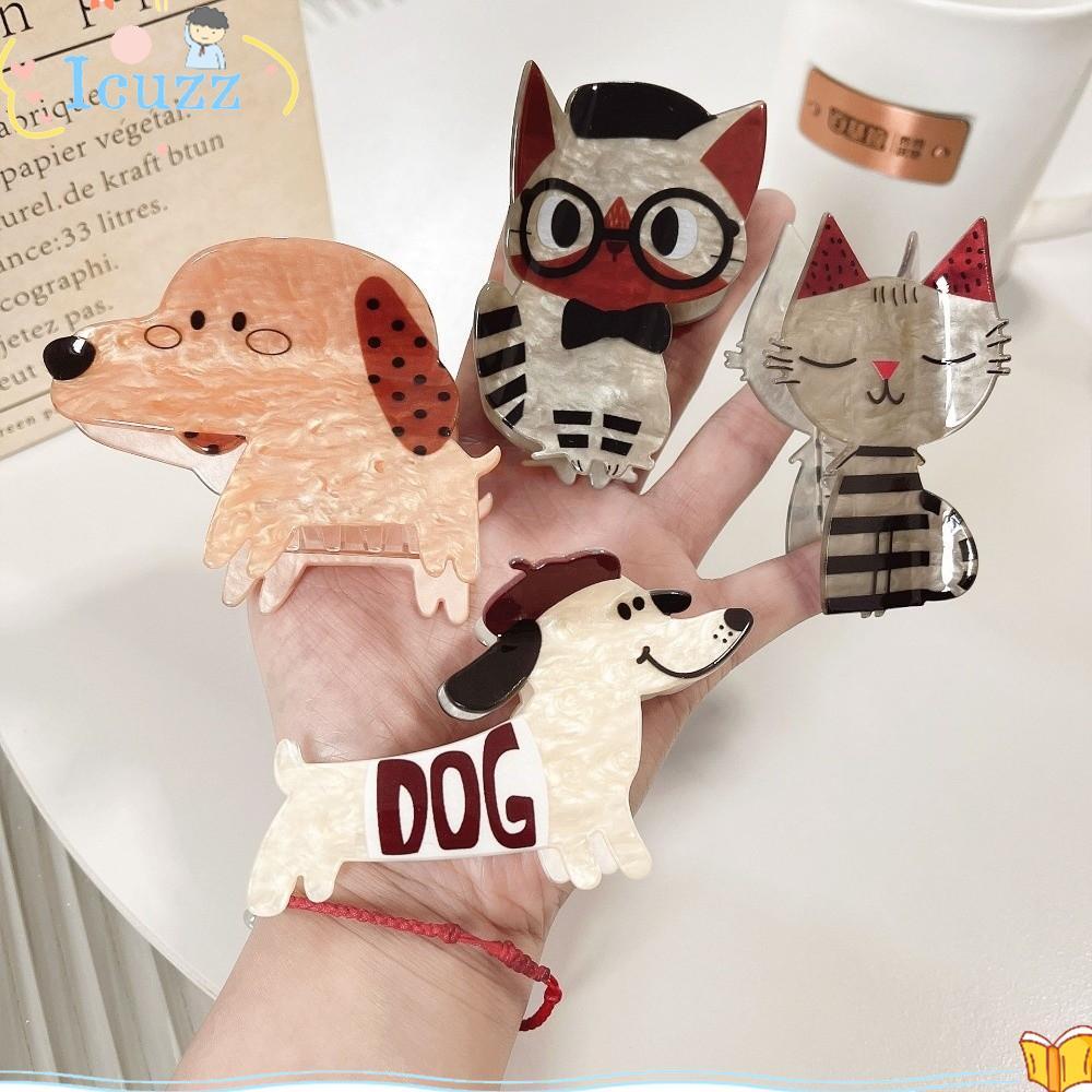 Kẹp lấy ICUZZ, Phụ kiện tóc Acrylic Acetate Kẹp tóc, Kẹp móng vuốt mèo con hoạt hình Acetate