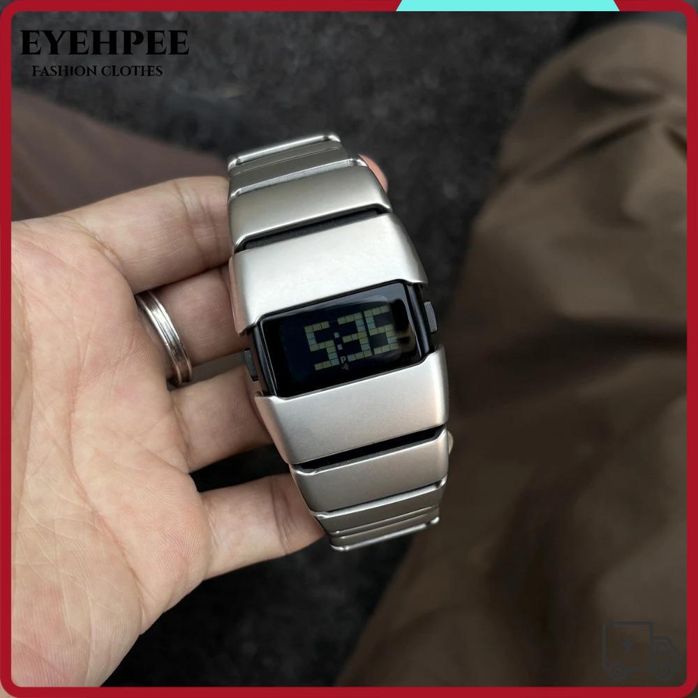 EYEHPEE Đồng hồ điện tử LED chống nước mặt chữ nhật dây silicon thể thao thời trang Mỹ Unisex