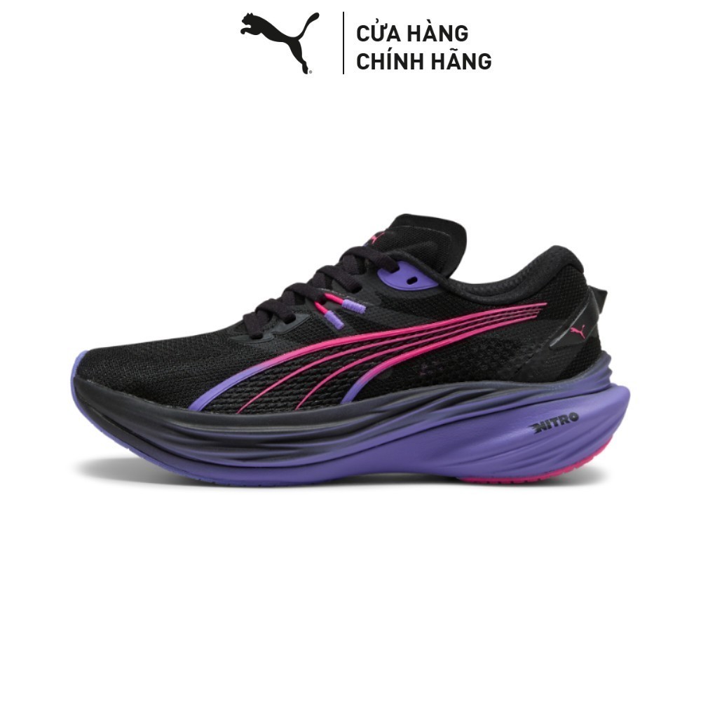 Giày Chạy Bộ PUMA Nữ Deviate NITRO 3 DT Wns Black-Fluro Pink Pes Màu Đen