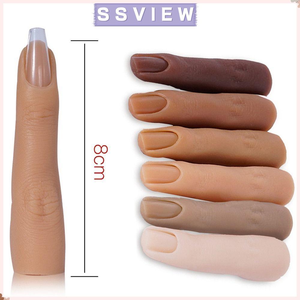 STILSAVIEW Ngón tay giả 6 màu Mô hình ngón tay Dụng cụ làm móng bằng silicon
