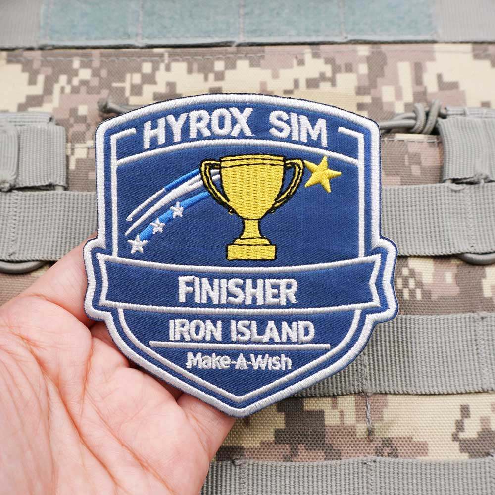 [Tùy chỉnh] Huy hiệu đạo đức thêu AQ HYROX SIM Challenger Miếng dán / Huy hiệu Velcro 3D / Băng đô /