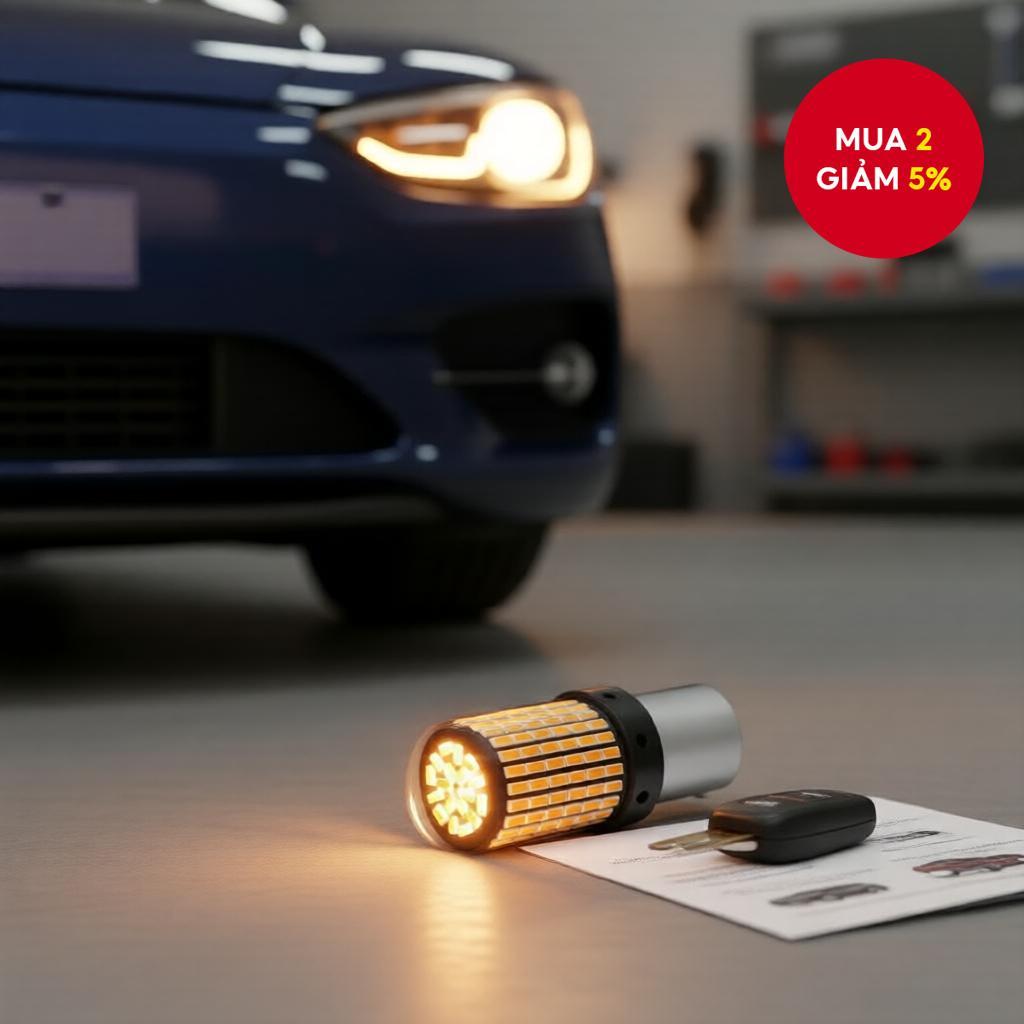 2 cái S25 1156 BA15S P21W BAU15S PY21W 1157 BAY15D 3014 144 SMD Canbus LED đèn đánh dấu bên hông.