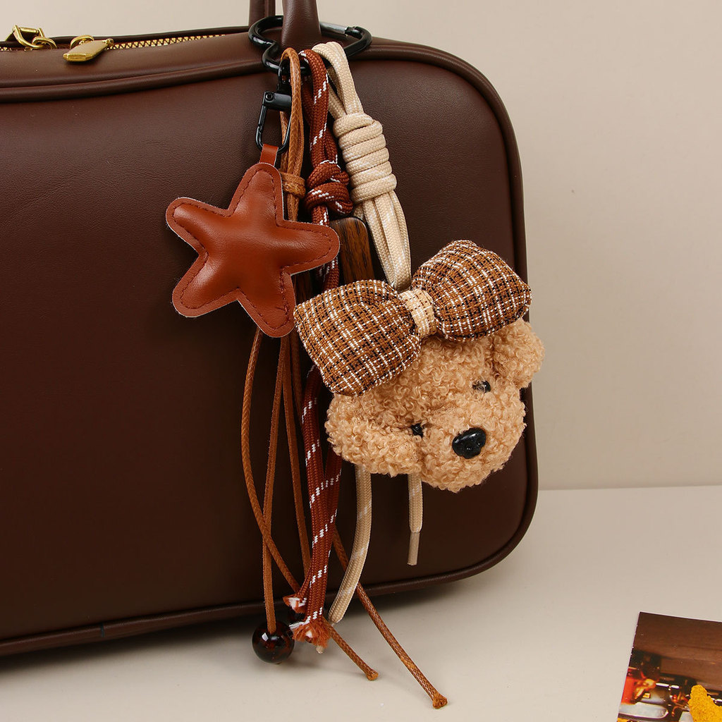 Cute Plush Puppy Bowknot Pendant Accessory