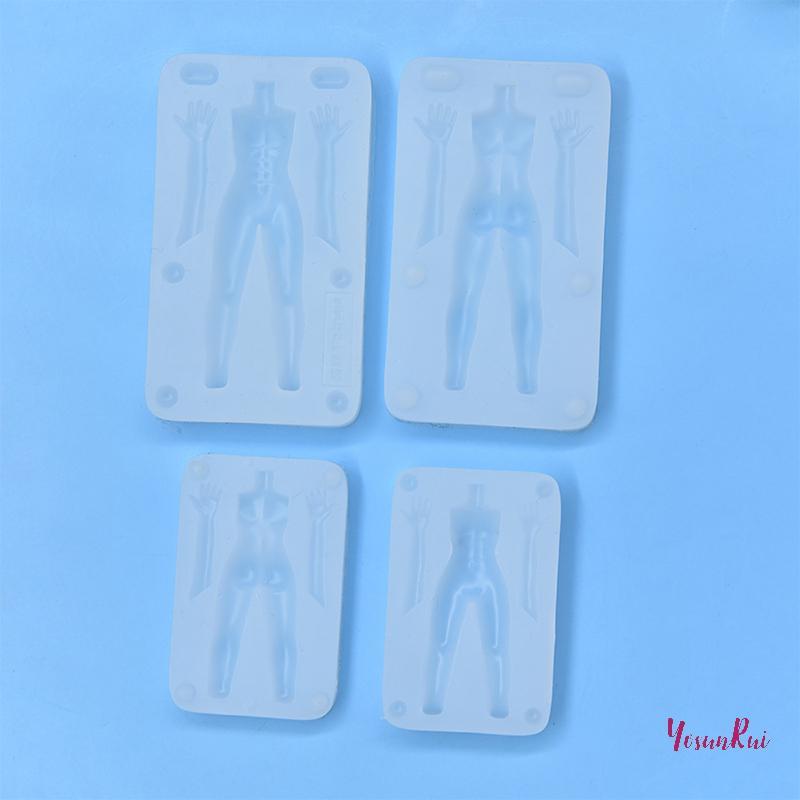 YosunRui] 1 Bộ Đất Sét Polymer Nam Búp Bê Cơ Thể Torso Khuôn Silicon Fondant / Nhựa Đất Sét DIY Búp 