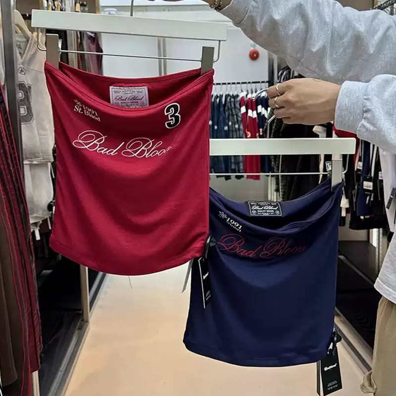 VNXH badblood bcac Series of American retro tank tops for women, sexy strapless tube tops for hot gi