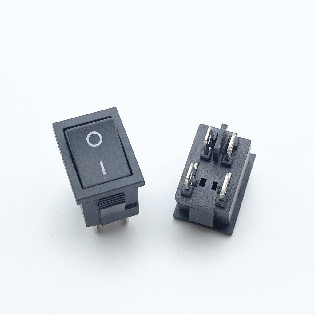 Công tắc Rocker KCD1 4 chân 2 bánh răng có đèn / không có đèn Công tắc nguồn 15 * 21 Nút công tắc Ro
