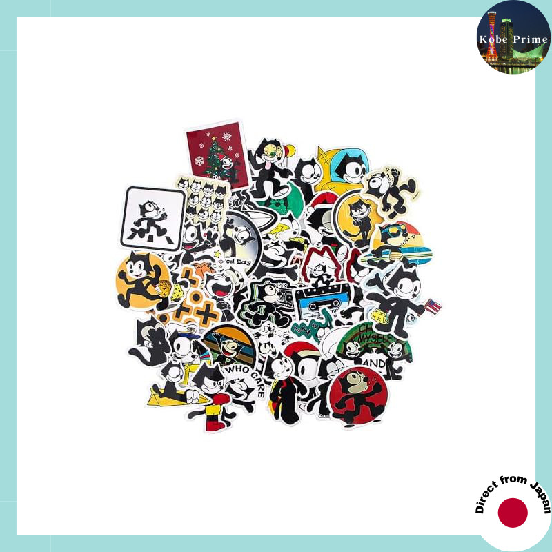 Felix the Cat Sticker Set of 43 Pieces - Waterproof Seal Character - Black Cat Felix [Imported Produ