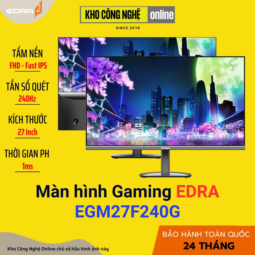 Màn hình gaming EDRA EGM27F240G - Tấm nền IPS, 27 inch, FHD, 240Hz (Hàng Chính Hãng)
