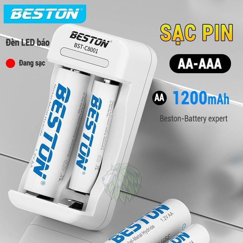 Bộ Sạc Pin AA/AAA Beston C8001 Cho Micro Karaoke loa, đồ chơi trẻ em, đồng hồ, thiết bị điện tử, đèn