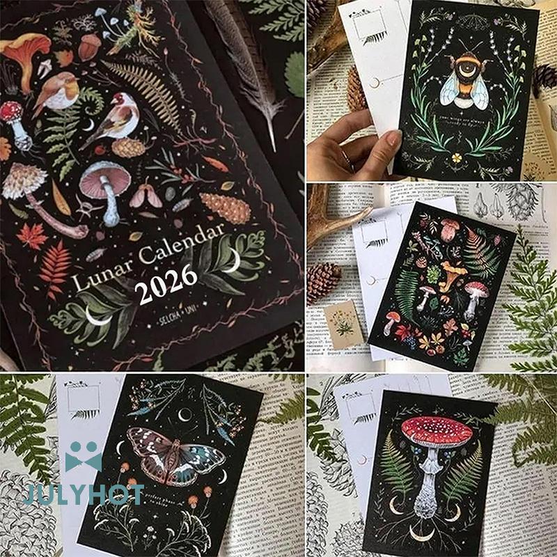 COOL Dark Forest Lunar Calendar 2026 Chứa 12 bức tranh minh họa Oril được vẽ trong suốt năm 12 Lịch 