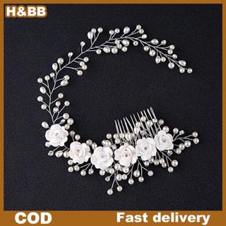 Trang sức tóc cưới sang trọng cho cô dâu, ngọc trai handmade mới