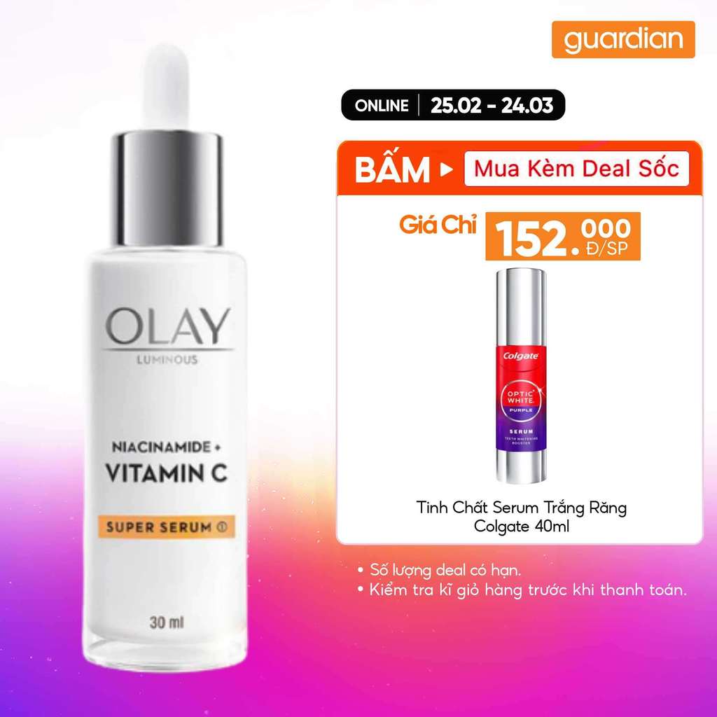 Tinh Chất Super Serum OLAY LUMINOUS NIACINAMIDE + VITAMIN C Hỗ Trợ Mờ Vết Thâm, Đốm Nâu, Dưỡng Sáng 