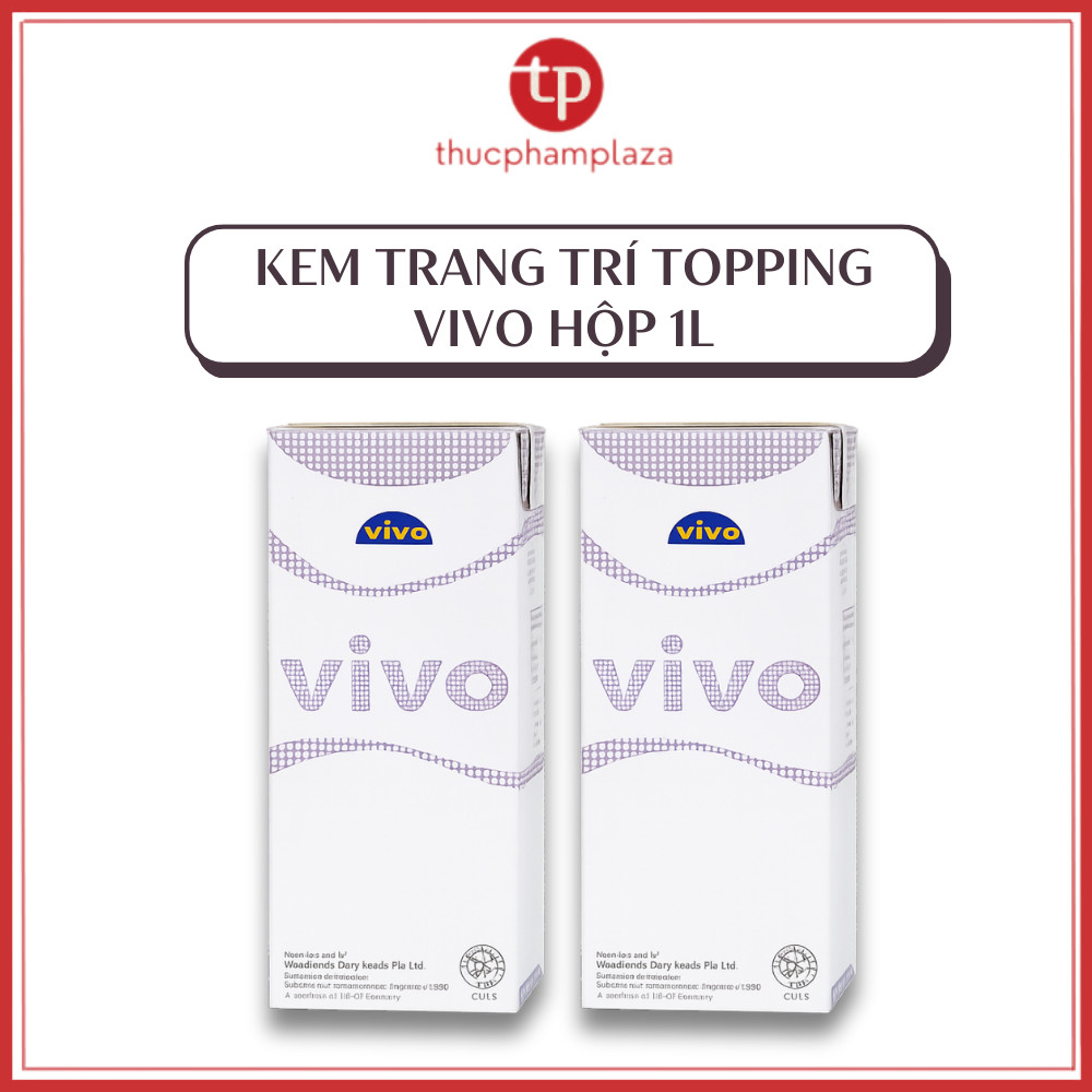 Kem Trang Trí Topping Vivo Hộp 1L - Kem Sữa Topping Đa Dụng