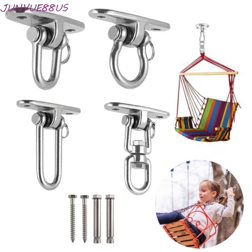 Bộ Móc Treo Xoay JUNYUE88US, Giá Treo Xoay 360 Võng Móc Ghế, Thép Không Gỉ 304 Chịu Lực Trần Gắn Tườ