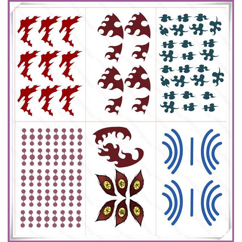 YT3 Demon Slayer Cosplay Miếng Dán Hình Xăm Kokushibou Mitsuri Akaza Tanjirou Sọc Halloween Cosplay 