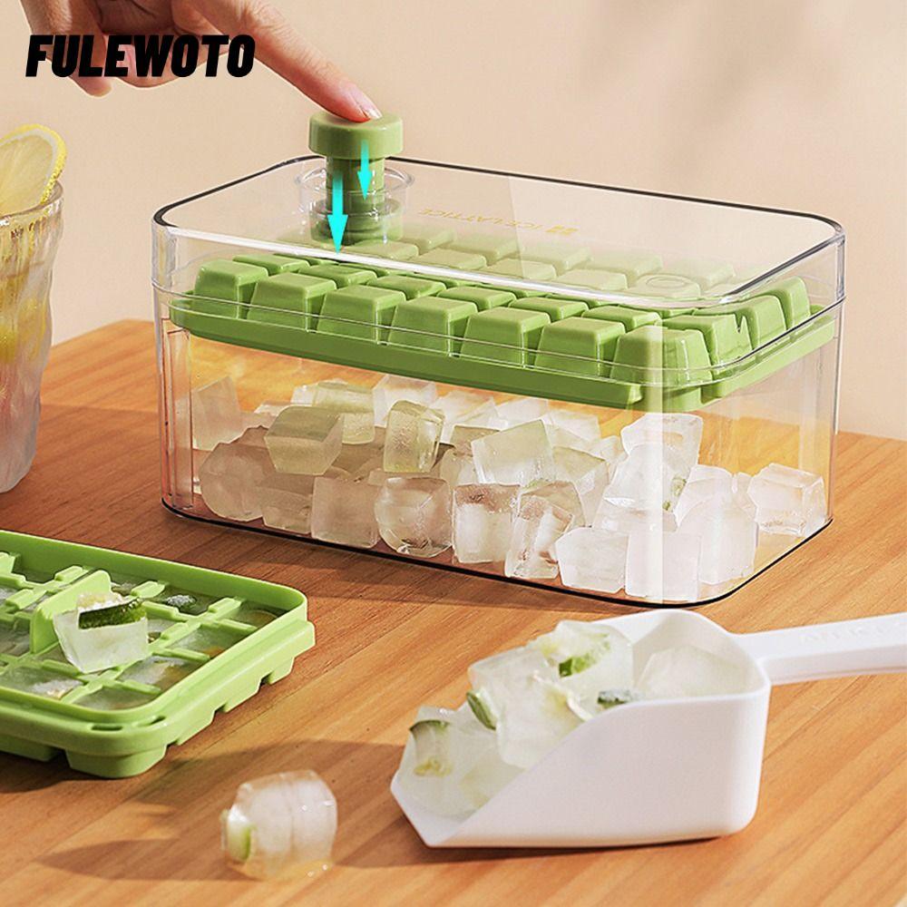 Khay đá viên mùa hè FILEWOTO, Máy làm đá viên đông lạnh nhanh di động, cấp thực phẩm có hộp lưu trữ Máy ép tự chế Máy làm đá Hộp nhà bếp