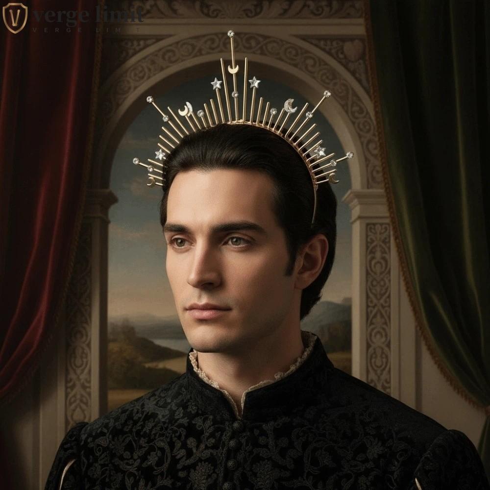 VERGE LIMIT Glory Sun Crown - Mũ đội đầu Gothic vàng nhọn, phù hợp cosplay phục hưng