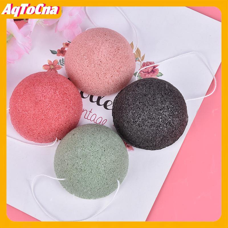 AqToCna Konjac Bọt Biển Tự Nhiên Konjac Puff Rửa Mặt Làm Sạch Bọt Biển Trang Điểm Konjac Bọt Biển Aq