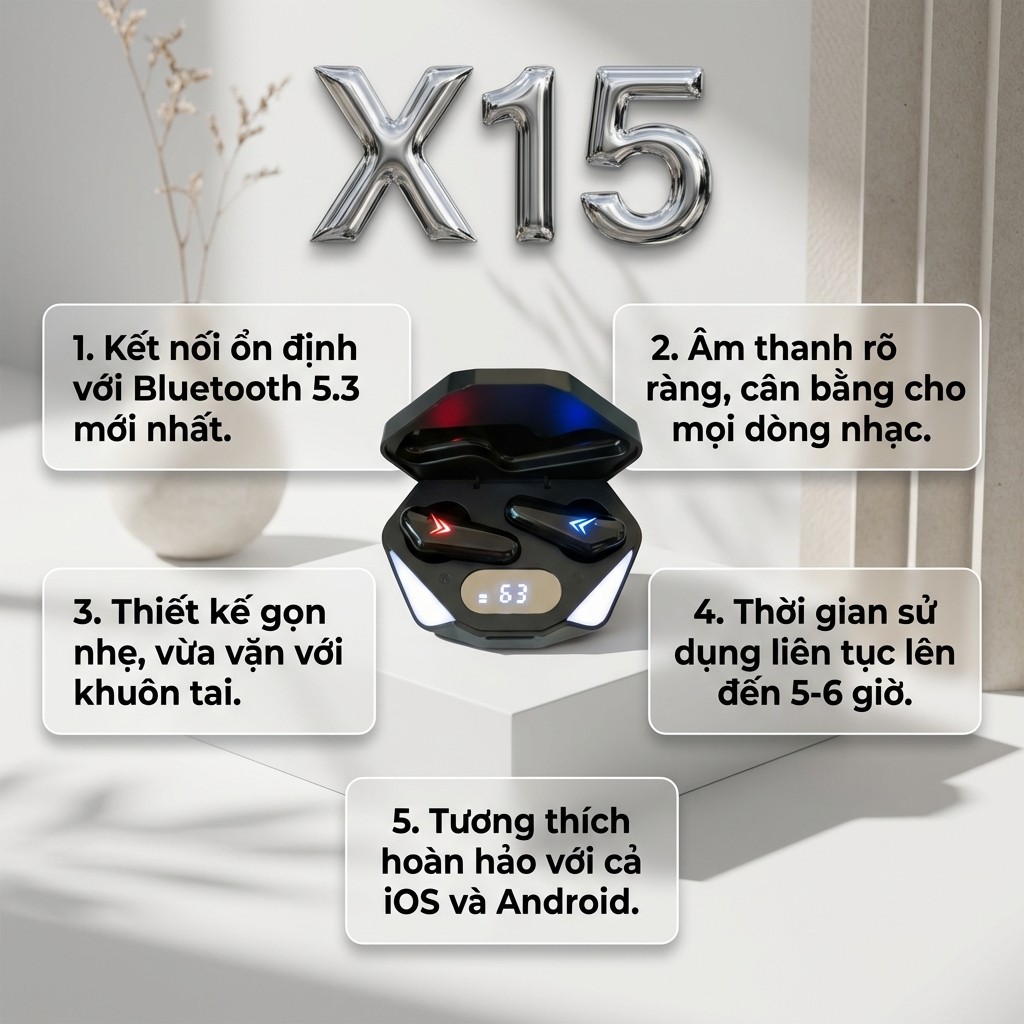 Tai nghe Bluetooth không dây X15 TWS