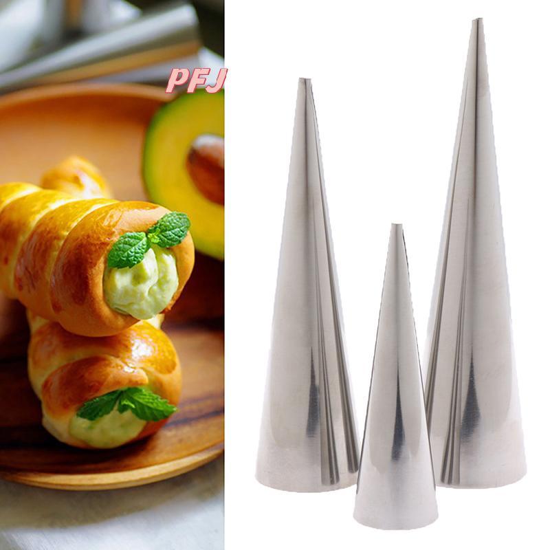 PFJ 12 Chiếc Hình nón Ống Croissants Nón Sừng Thép Xoắn Ốc Cuộn Kem Bánh Mì Khuôn Louislifestar