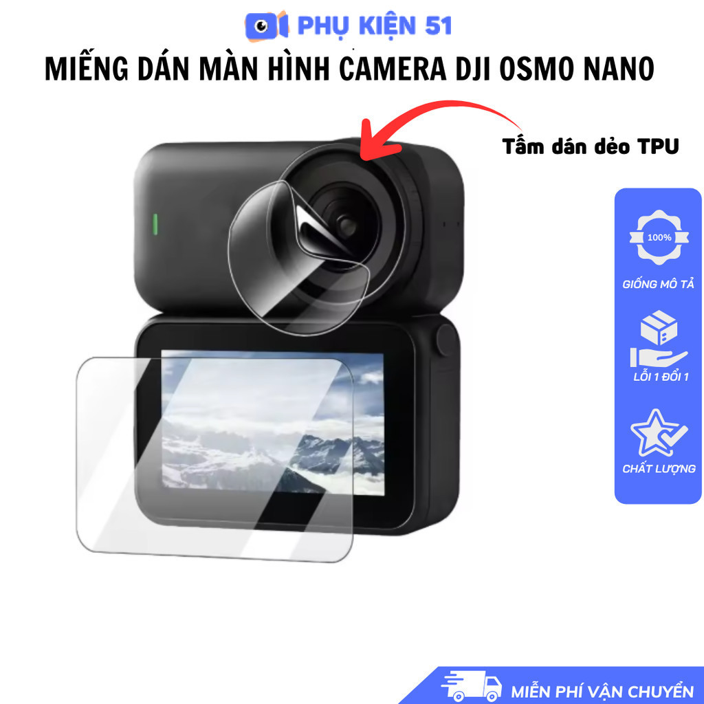 Miếng dán màn hình DJI Osmo Nano bảo vệ chống trầy xước