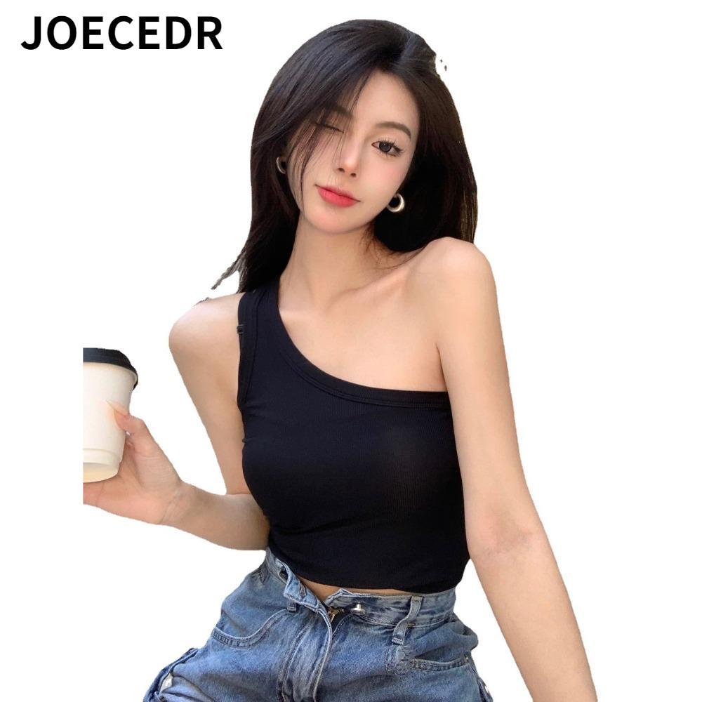 JOCEDR Ice Silk Sling Không Đều, Spice Girl Mùa Hè Áo Vest Lưng Đẹp, Mỏng Thường Ngày Có Miếng Lót N