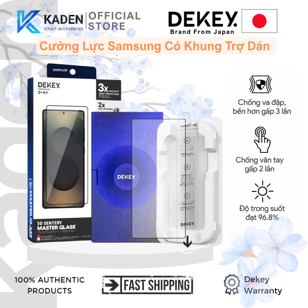 [Chính Hãng] [Samsung] Kính Cường Lực DEKEY 3D Sentery Có Khung Trợ Dán Cho Samsung S24/S24 Ultra/S2