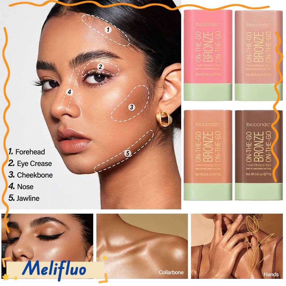 MELIFLUO Bronzer Stick, Contour Shadow Smooth Natural Bronzer Pen, Dụng cụ mỹ phẩm di động Trang điể