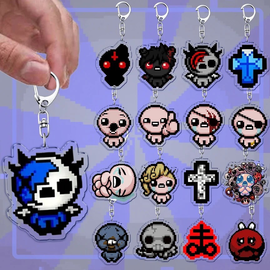 Móc khóa acrylic game The Binding of Isaac nhân vật pixel art cực đẹp treo balo túi xách phụ kiện qu