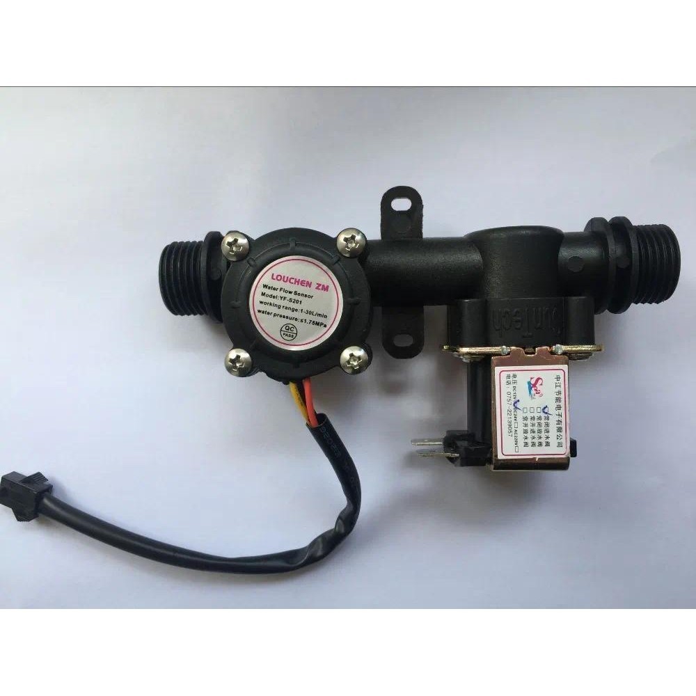 Cảm biến lưu lượng nước G1 / 2 + Van điện từ, Van một van nhựa 1-30L / phút