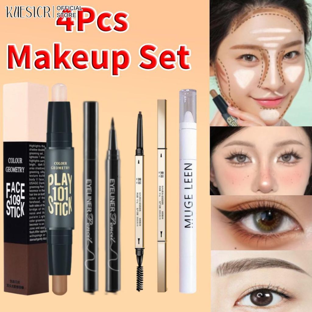 Bán Bộ trang điểm 4 món nổi bật&Contour Stick Face Highlighter Contour Makeup Beauty + Highlighter P
