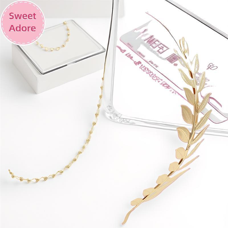 SweetAdore Mũ Tiara Vương Miện Màu Vàng Leafs Retrô - Phụ Kiện Tóc Cho Cô Dâu