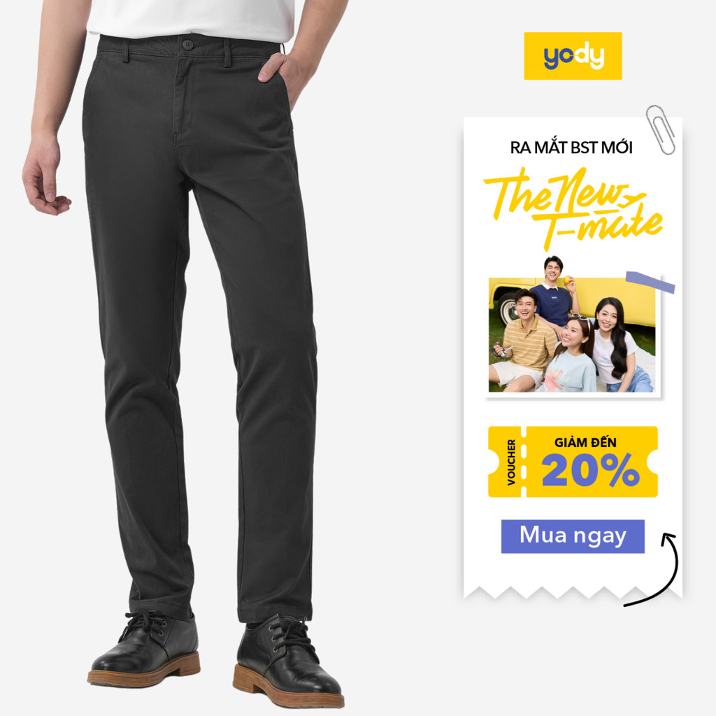 Quần âu kaki nam YODY quần công sở dáng slim fit co giãn 2 chiều TRA - QKM6017