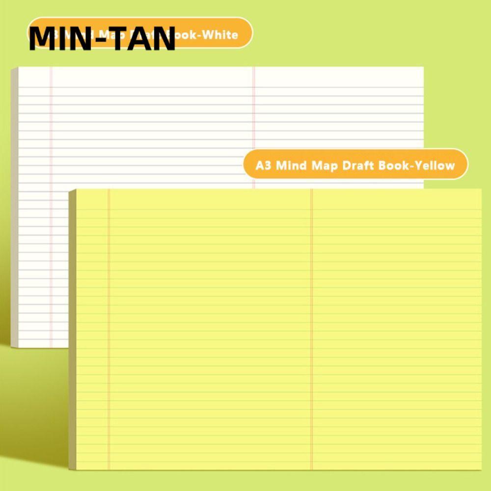 MIN-TAN 50 tờ Sổ tay A3, Giấy dự thảo lập kế hoạch tư duy A3, Học sinh có thể xé dày Viết giấy tờ ph